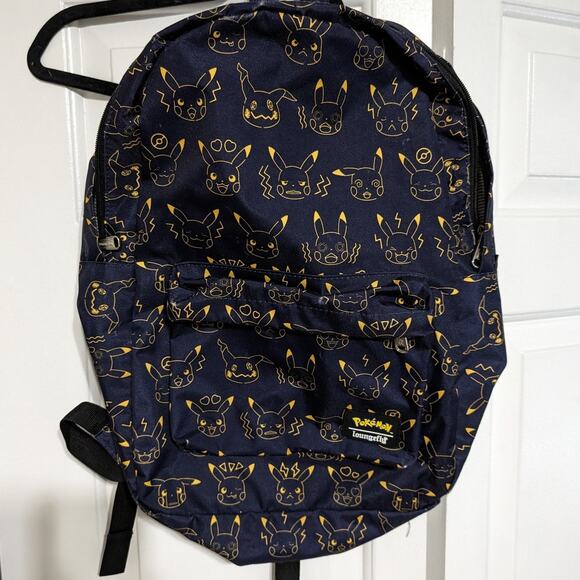 Pokemon x Loungefly Pikachu Expressions Backpack Funny Faces Blue Yellow - Picture 1 of 9